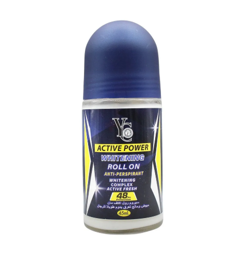 YC Active Power Whitening Roll On Anti Perspirant 48Hrs Protection for Whitening Complex Active Fresh 45ml