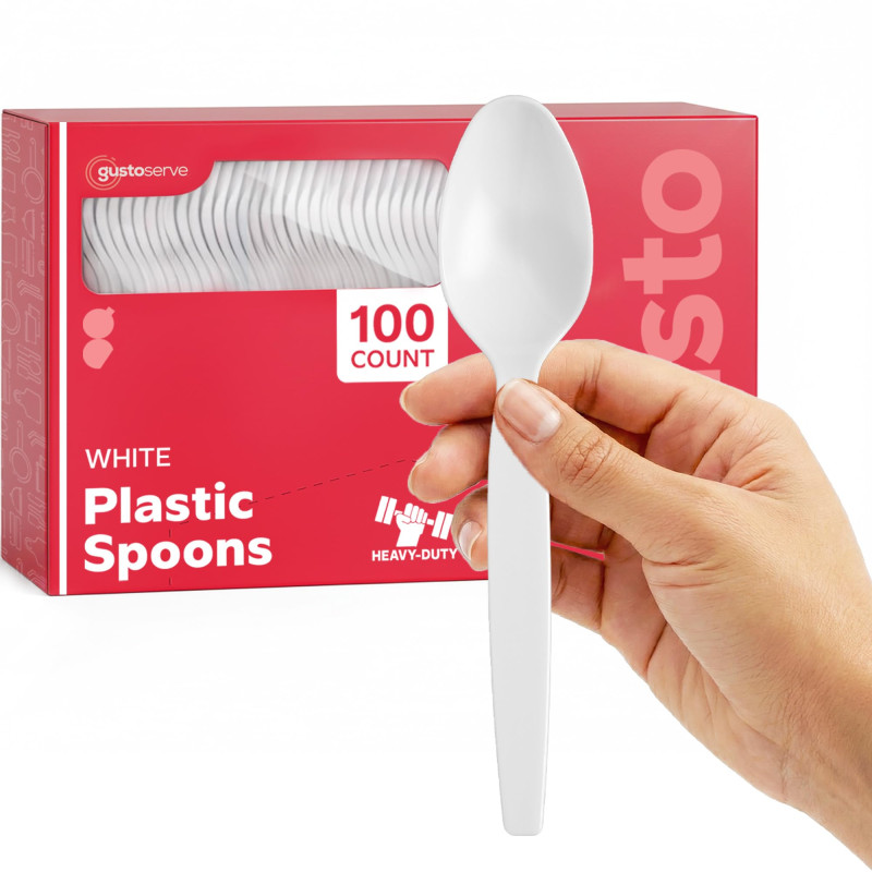 Essential Plastic spoons heavy- Duty