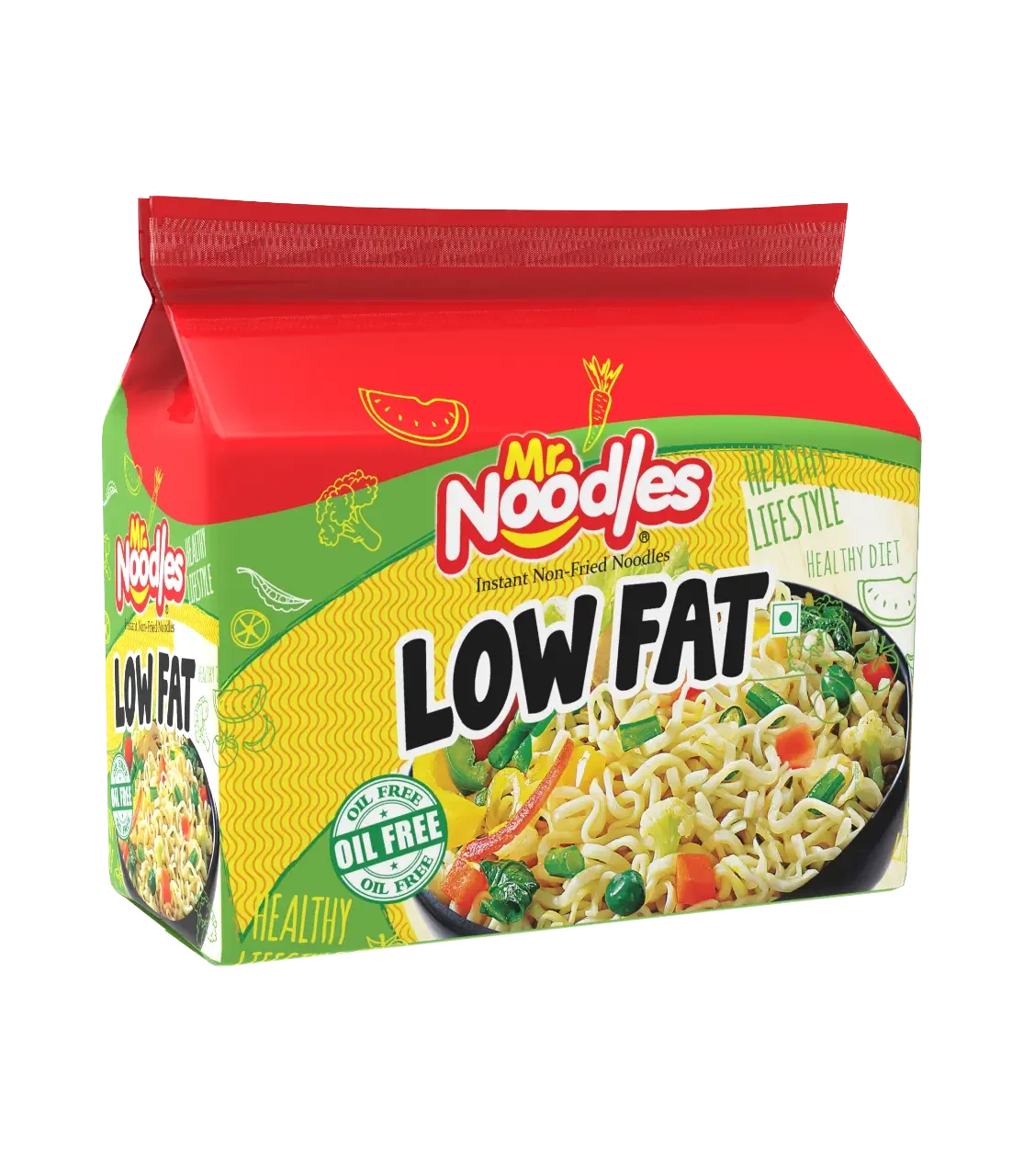 Mr. Noodles Low Fat Masala Flavored Noodles (40 gm x 8 pcs) 320 gm